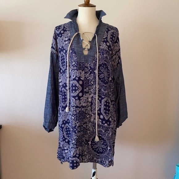 Ivy Jane Paisley Chambray Tunic XS - Picture 1 of 8